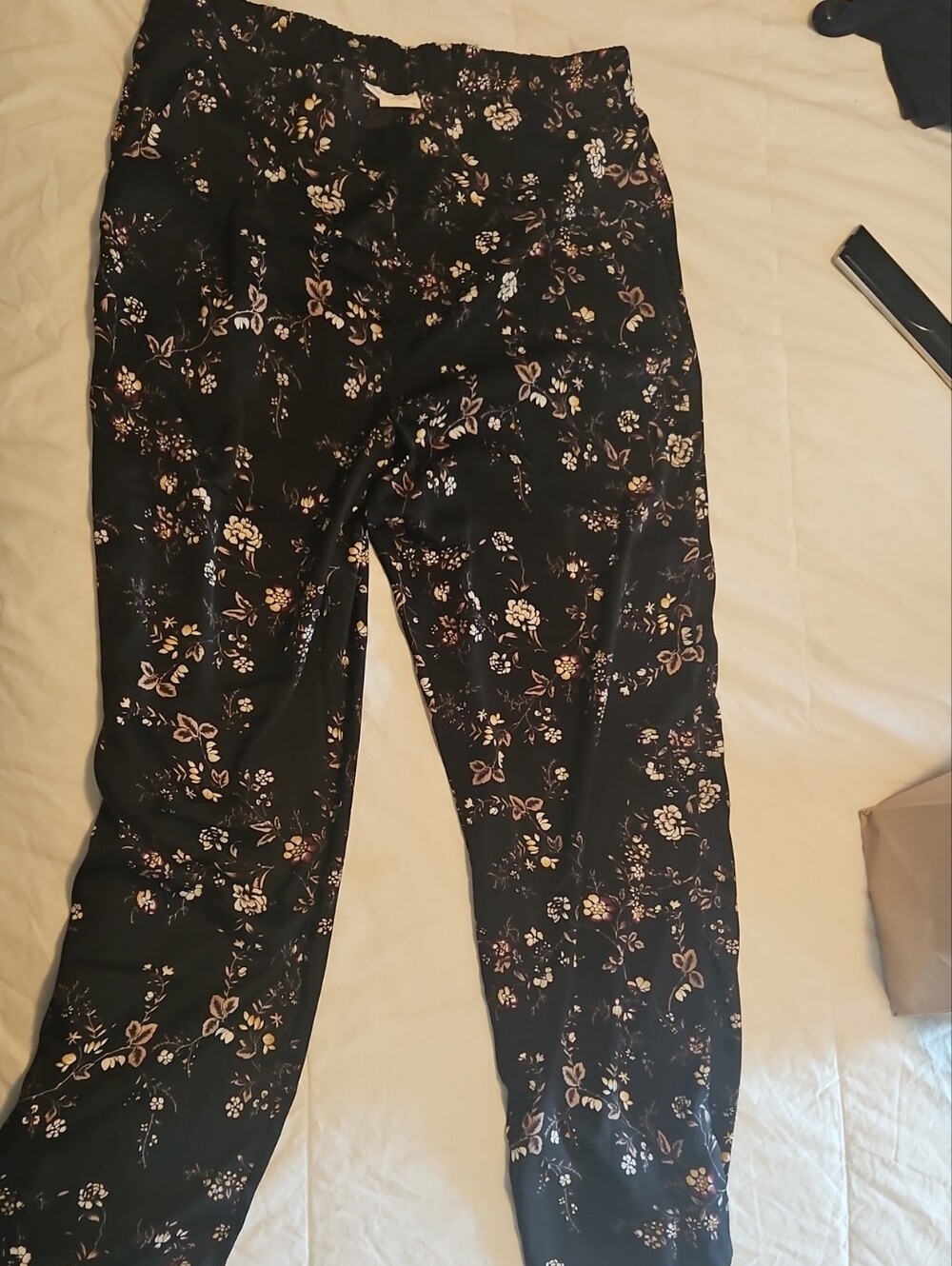 Floral Black Women’s Jeggings - Stretchy Floral Print